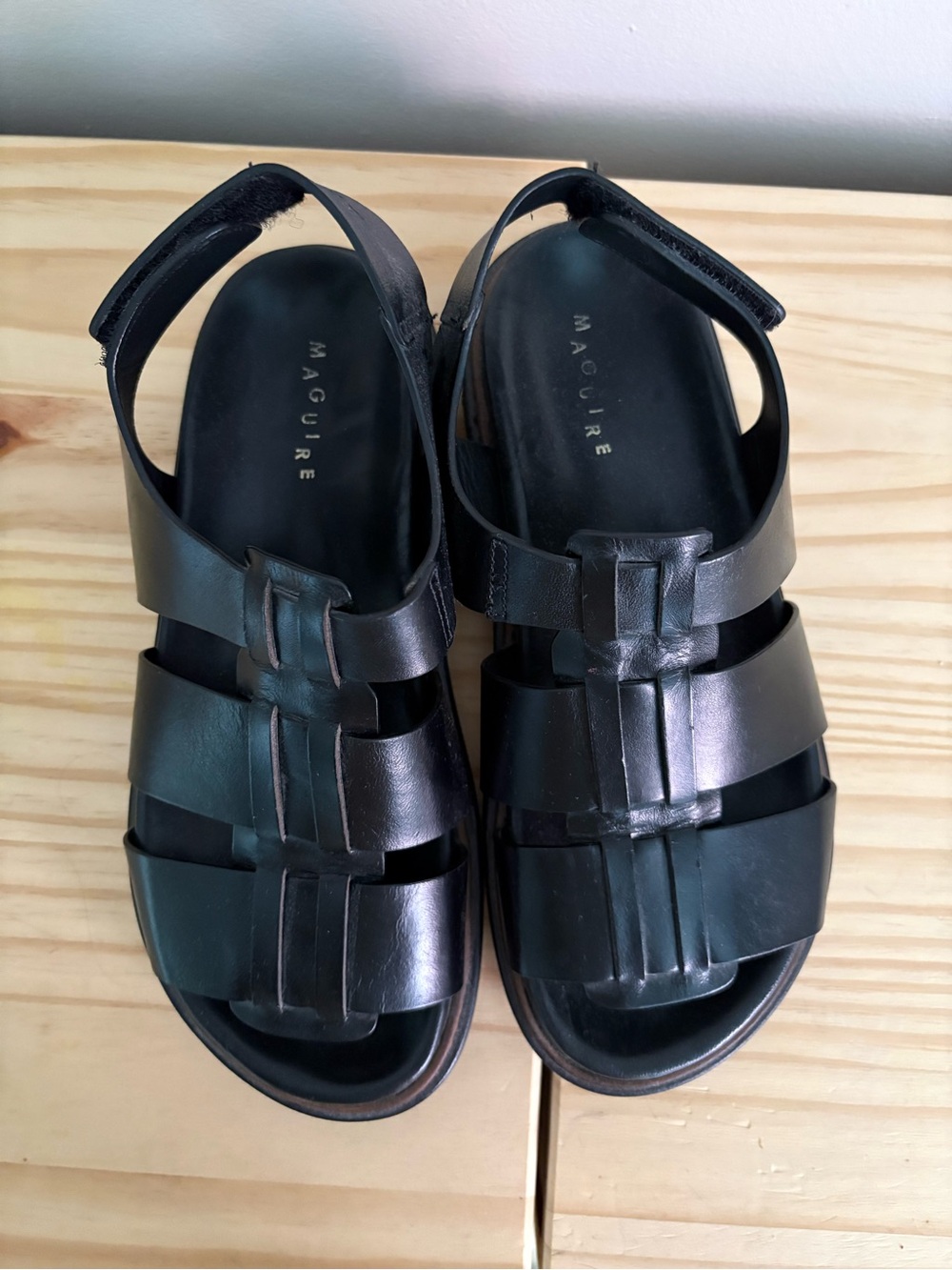 Maguire Black Leather Sandals - Picture 2 of 4